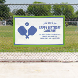 Pickleball Club Party Paddles Blue Green Custom Banner