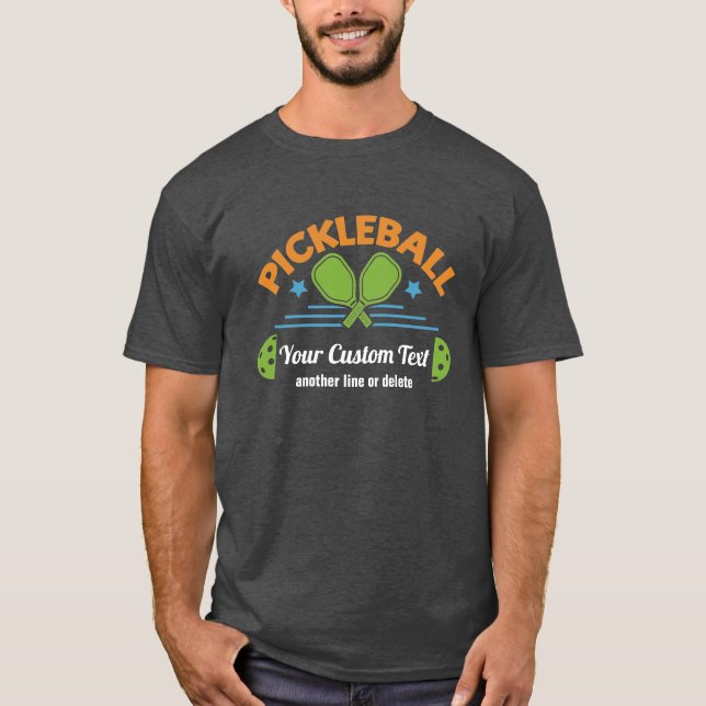 Pickleball Club Pickleball Paddle & Ball Custom T-Shirt (Vorderseite)