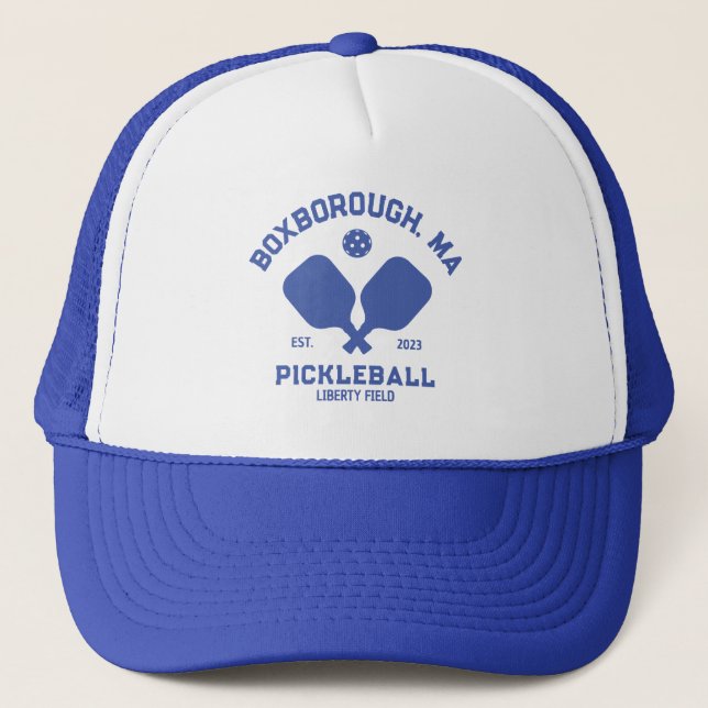 Pickleball Club Pickleball Paddle & Ball Custom Truckerkappe (Vorderseite)
