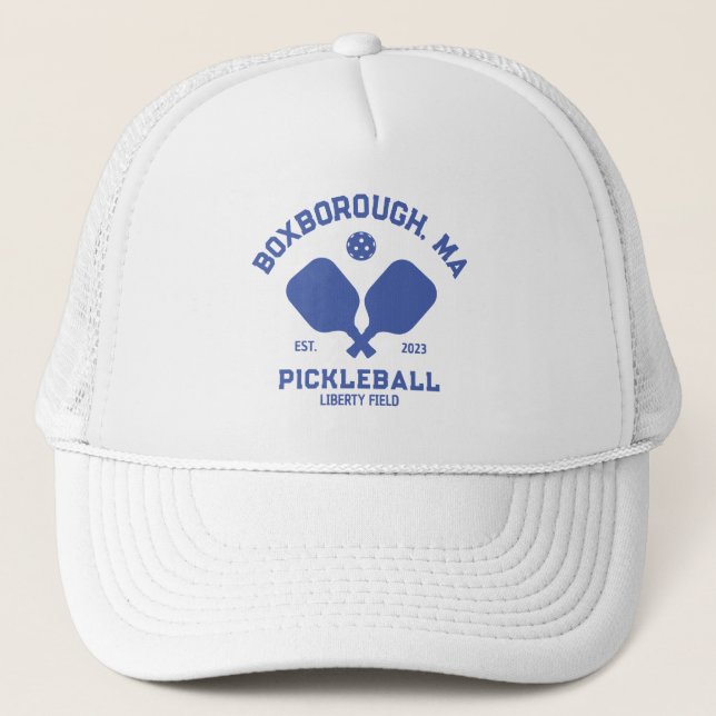 Pickleball Club Pickleball Paddle & Ball Custom Truckerkappe (Vorderseite)