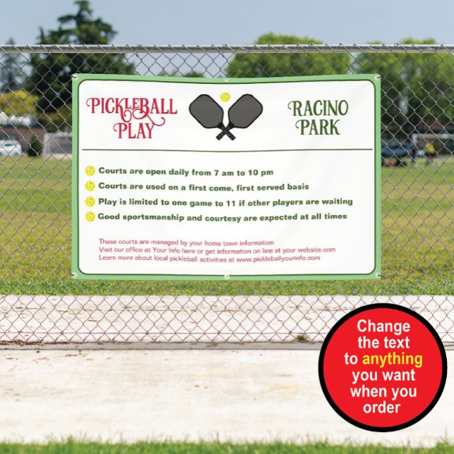 Pickleball Club Regeln Außenbereich Banner (Von Creator hochgeladen)