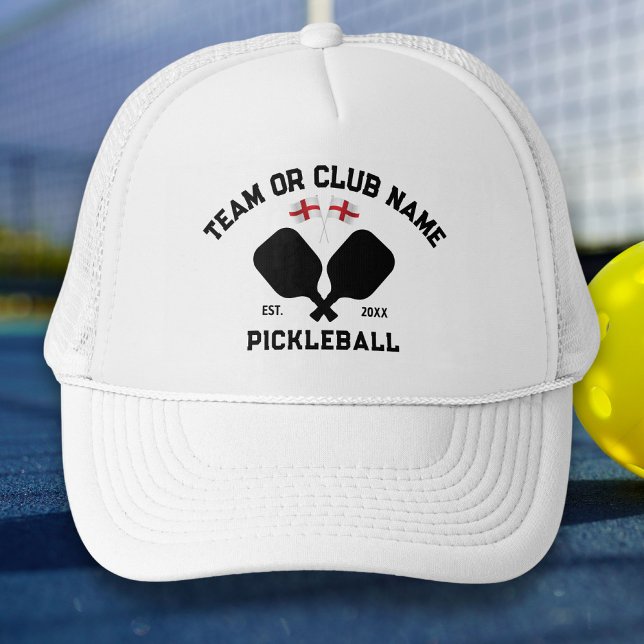 Pickleball Club Team City Name England Flag  Truckerkappe (Von Creator hochgeladen)