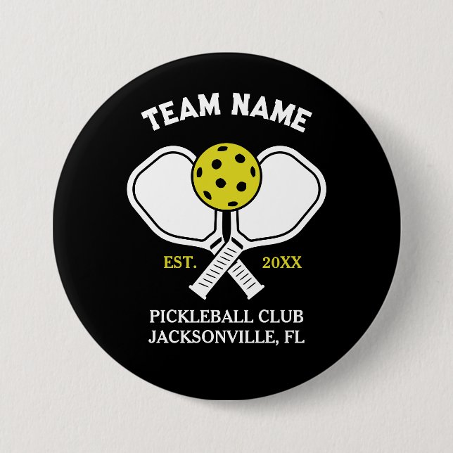 Pickleball Club Team & Custom Pickleball Player Button (Vorderseite)