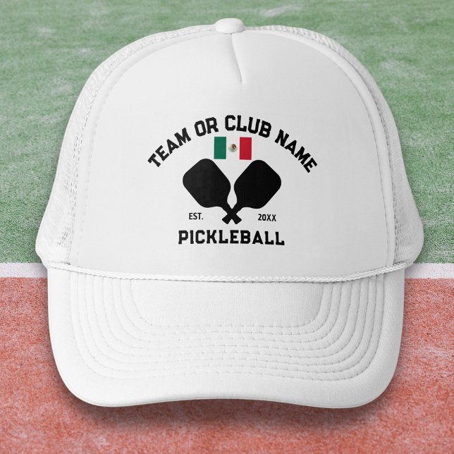 Pickleball Club Team Mexico Mexican Flag Custom Truckerkappe (Von Creator hochgeladen)