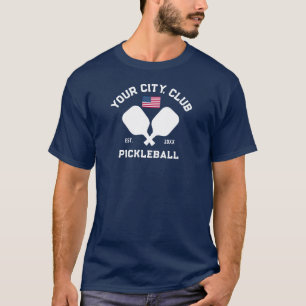 Pickleball Club Team Spieler USA Amerikanische Fla T-Shirt