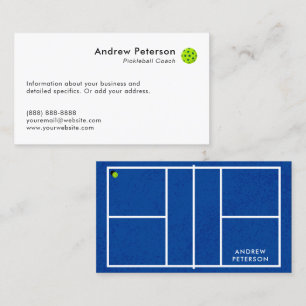 Pickleball Coach Blue Court Business Card Visitenkarte