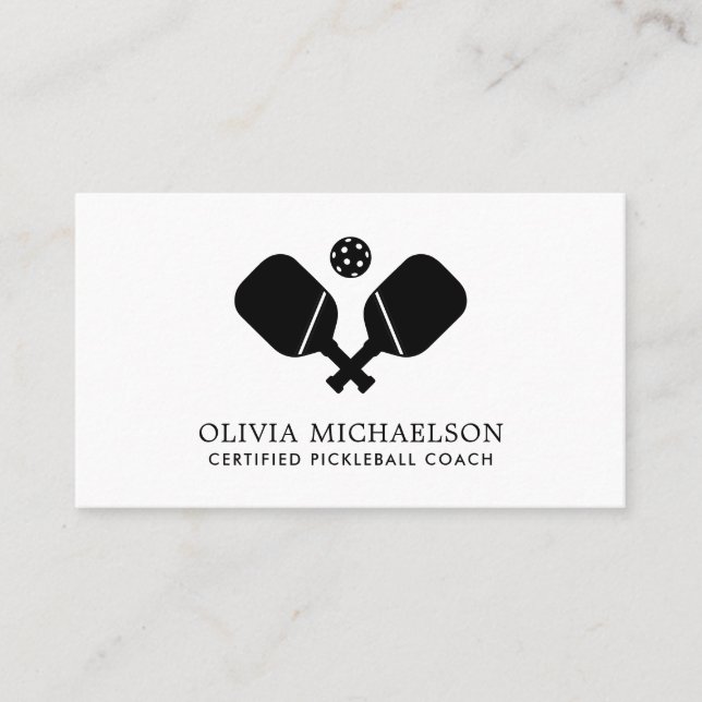 Pickleball Coach Instructor Pro Einfache Moderne Visitenkarte (Vorderseite)