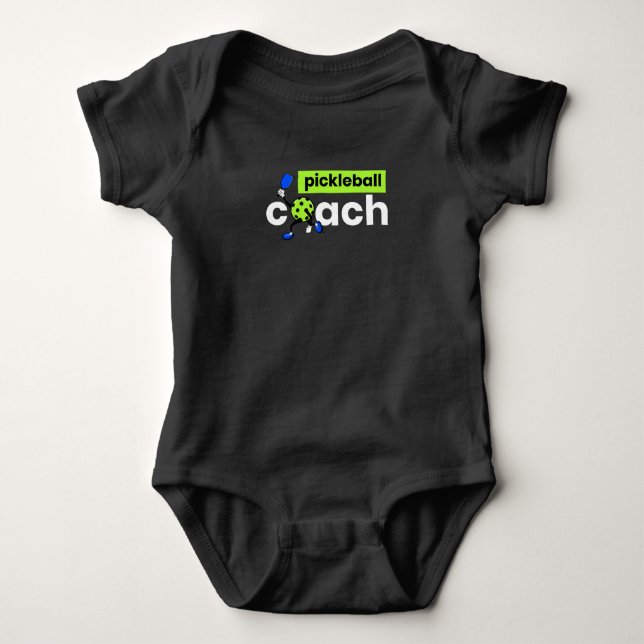 Pickleball Coach Player Baby Strampler (Vorderseite)