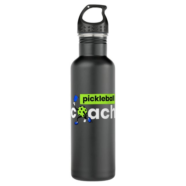 Pickleball Coach Player Edelstahlflasche (Vorderseite)