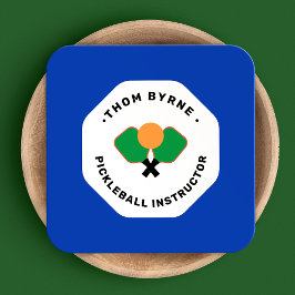 Pickleball Coach Square Business Card Quadratische Visitenkarte