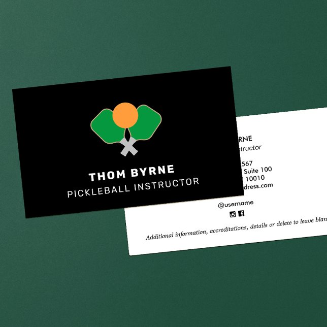 Pickleball Coach Square Business Card Visitenkarte (Von Creator hochgeladen)