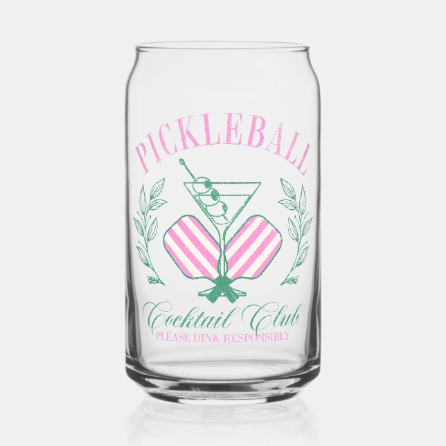 Pickleball Cocktail Club Dosenglas (Vorderseite)