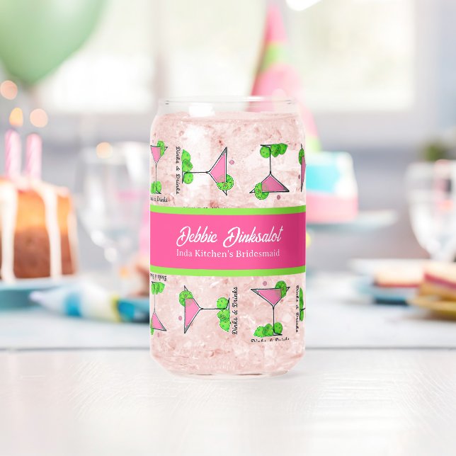 Pickleball Cocktail Dinks & Drinks Personalisiert Dosenglas (Insitu (Geburtstag))