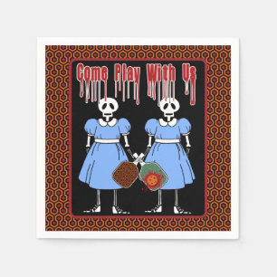 Pickleball Come Play mit Uns Horror Movie Twins Serviette