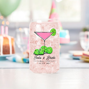 Pickleball Cosmo Dinks & Drinks Personalisiert Dosenglas
