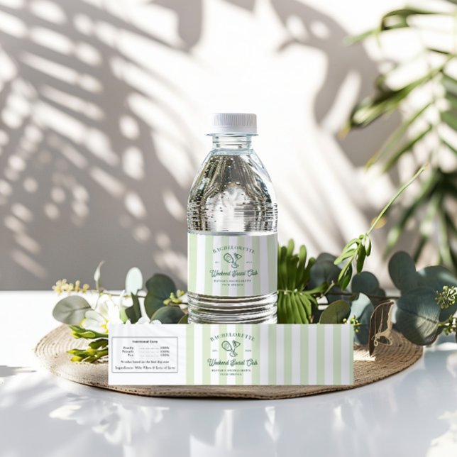 Pickleball Country Club | Bachelorette Wasserflaschenetikett (Von Creator hochgeladen)