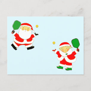 Pickleball Couple Weihnachtskarten Feiertagspostkarte