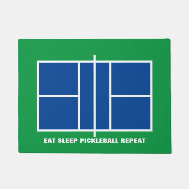 Pickleball Court Blue Green Custom Doormat Fußmatte (Vorderseite)