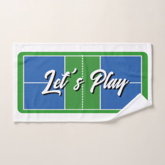 Pickleball Court Blue Green Personalized  Handtuch