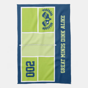 Pickleball Court mit benutzerdefiniertem Text und  Geschirrtuch