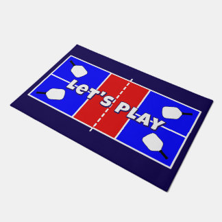 Pickleball Court Red White and Blue Personalized Fußmatte
