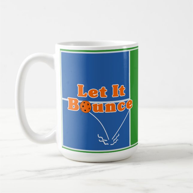 Pickleball Court Serve Ließ It Bounce Orange Ball Kaffeetasse (Links)