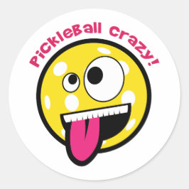 Pickleball Crazy Runder Aufkleber