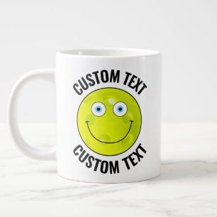 Pickleball Custom Happy Face & Personalisiert Text Jumbo-Tasse