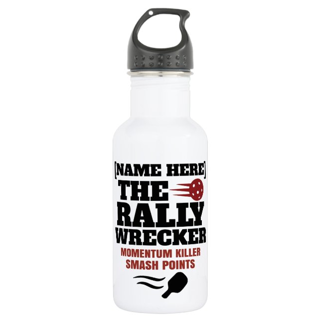 Pickleball Custom Name The Rally Wrecker Edelstahlflasche (Vorderseite)