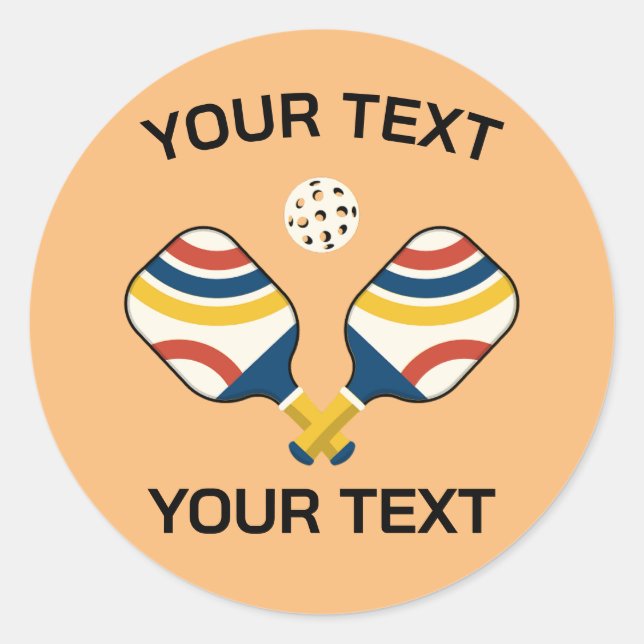 Pickleball Custom Runder Aufkleber (Vorderseite)