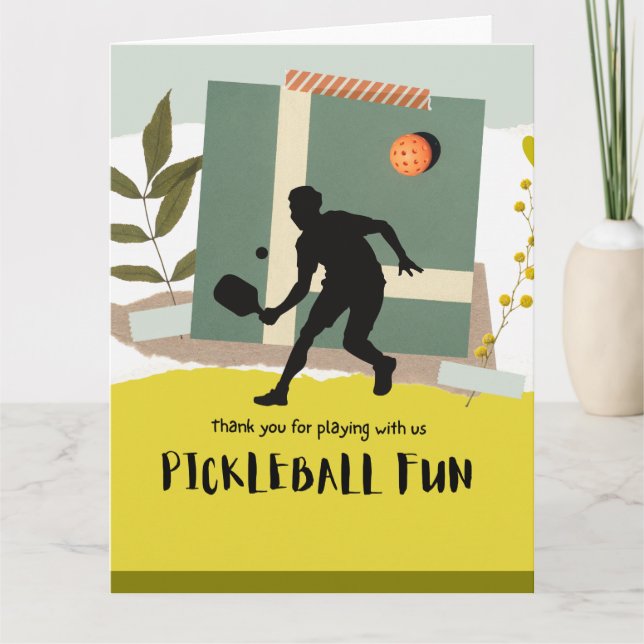 Pickleball Dankeskarte (Vorderseite)