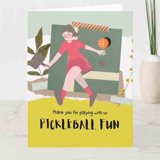 Pickleball Dankeskarte (Vorderseite)