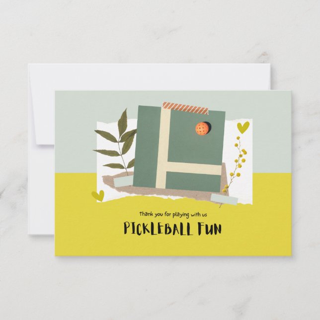 Pickleball Dankeskarte (Vorderseite)