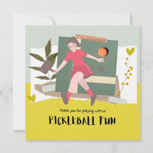 Pickleball Dankeskarte (Vorderseite)