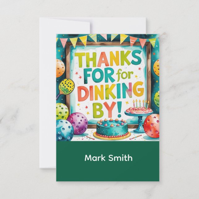 Pickleball Dankeskarte (Vorderseite)