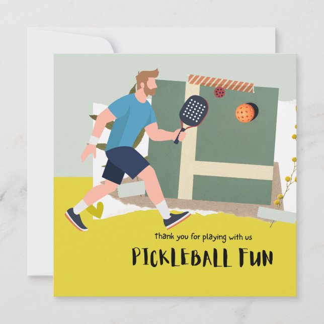Pickleball Dankeskarte (Vorderseite)