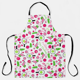 Pickleball Day Dinking Cosmo Cocktail Rosa Grün Schürze