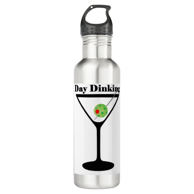 Pickleball Day Dinking Martini Pickleball Edelstahlflasche (Vorderseite)