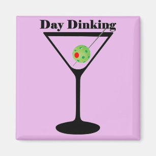Pickleball Day Dinking Martini Pickleball Magnet