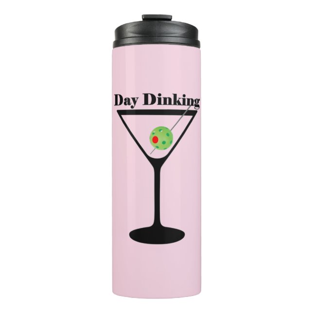 Pickleball Day Dinking Martini Pickleball Thermosbecher (Vorderseite)