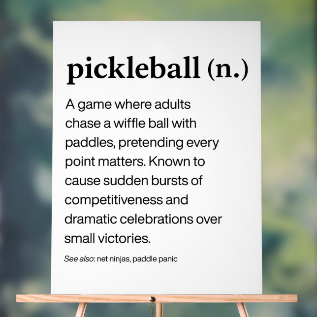 Pickleball-Definition  Acrylschild (Neutral)
