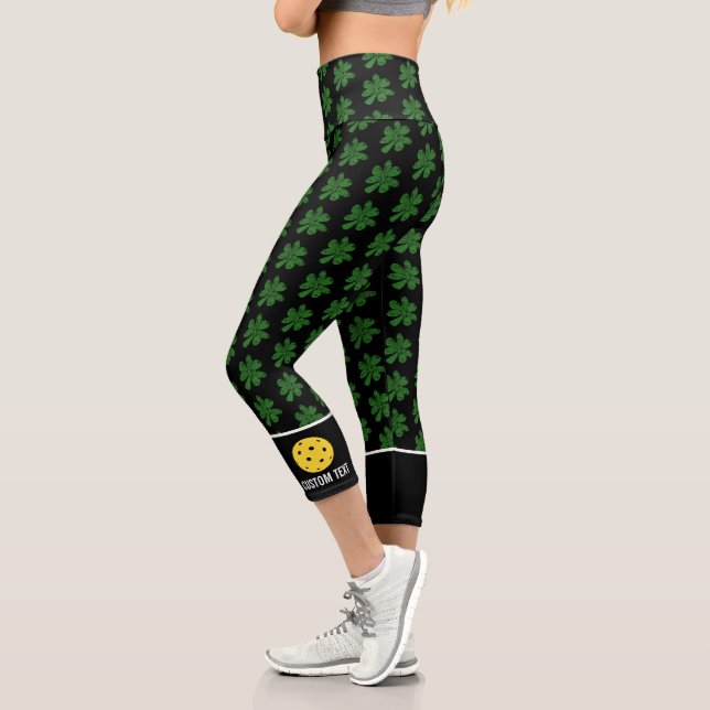Pickleball Design Funny Lucky 4 Leaf Klee Custom Capri Leggings (Links)