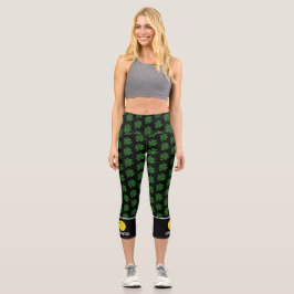 Pickleball Design Funny Lucky 4 Leaf Klee Custom Capri Leggings