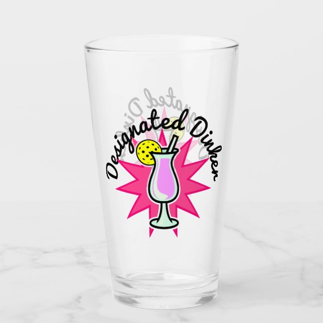 Pickleball Designated Dinker - Pink Cocktail Glas (Vorderseite)