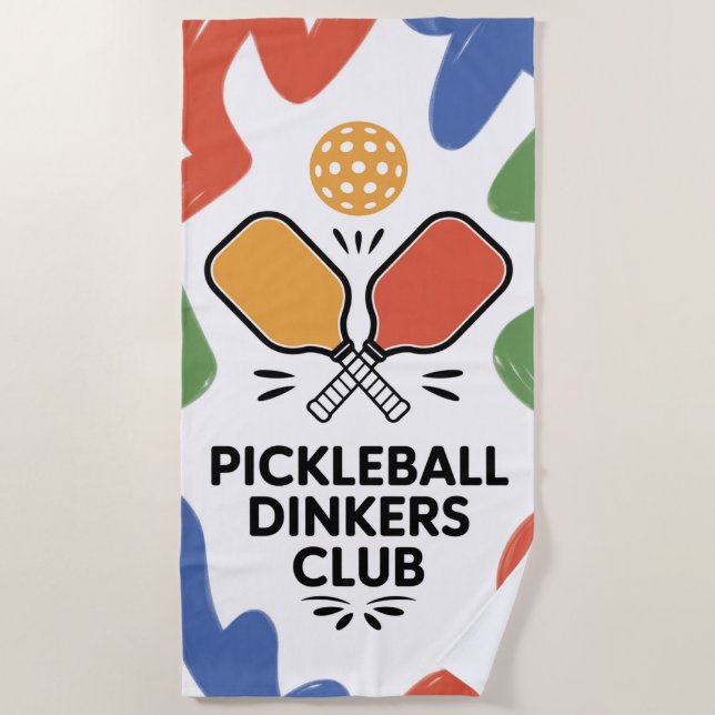 Pickleball Dinkers Club Paddle Grafisches Strandtu Strandtuch (Vorderseite)