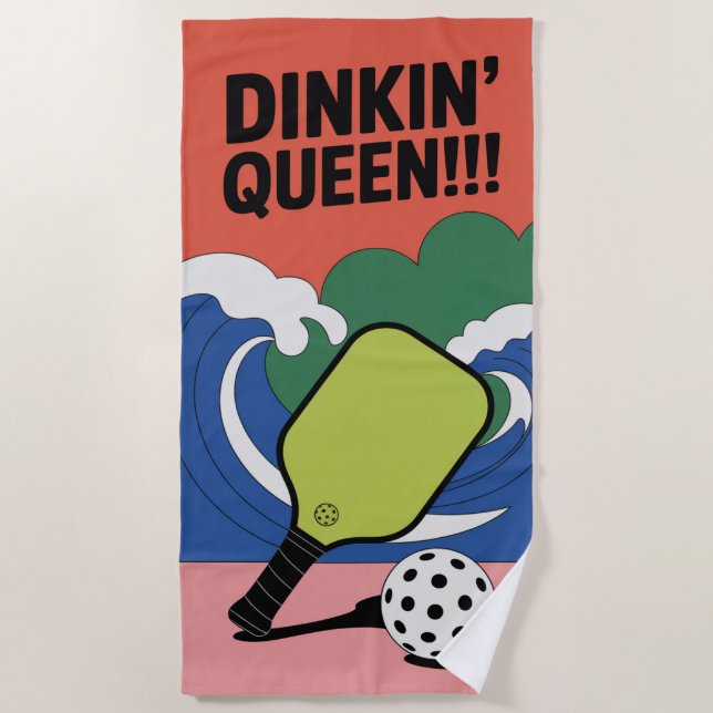 Pickleball Dinkin' Queen!!! Geschenk Strandtuch (Vorderseite)