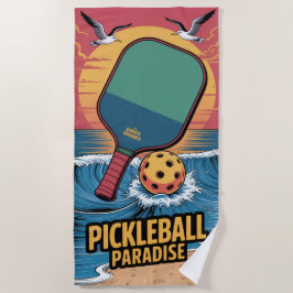 Pickleball Dinks & Drinks Beach Vibe Grafik Strandtuch