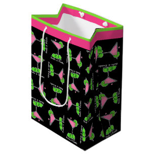 Pickleball Dinks & Drinks Cosmo Pink Cocktail Mittlere Geschenktüte