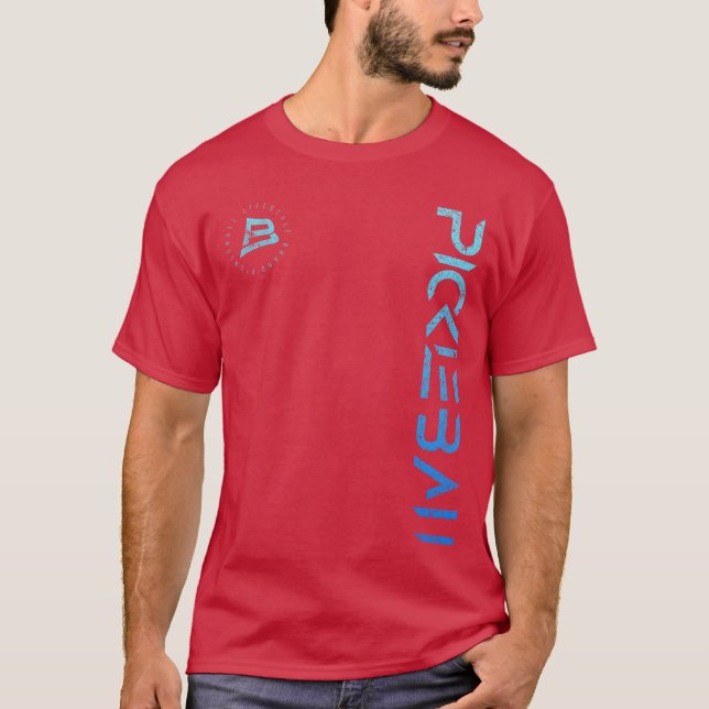 Pickleball Distressed Blue Gradient Casual Design  T-Shirt (Vorderseite)