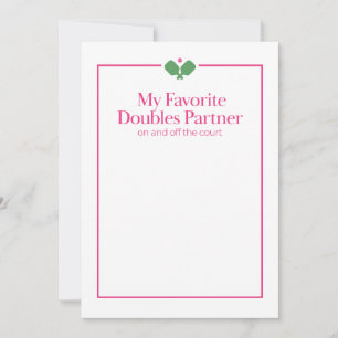 Pickleball-Doppelpartnerkarte Pink Grün Karte